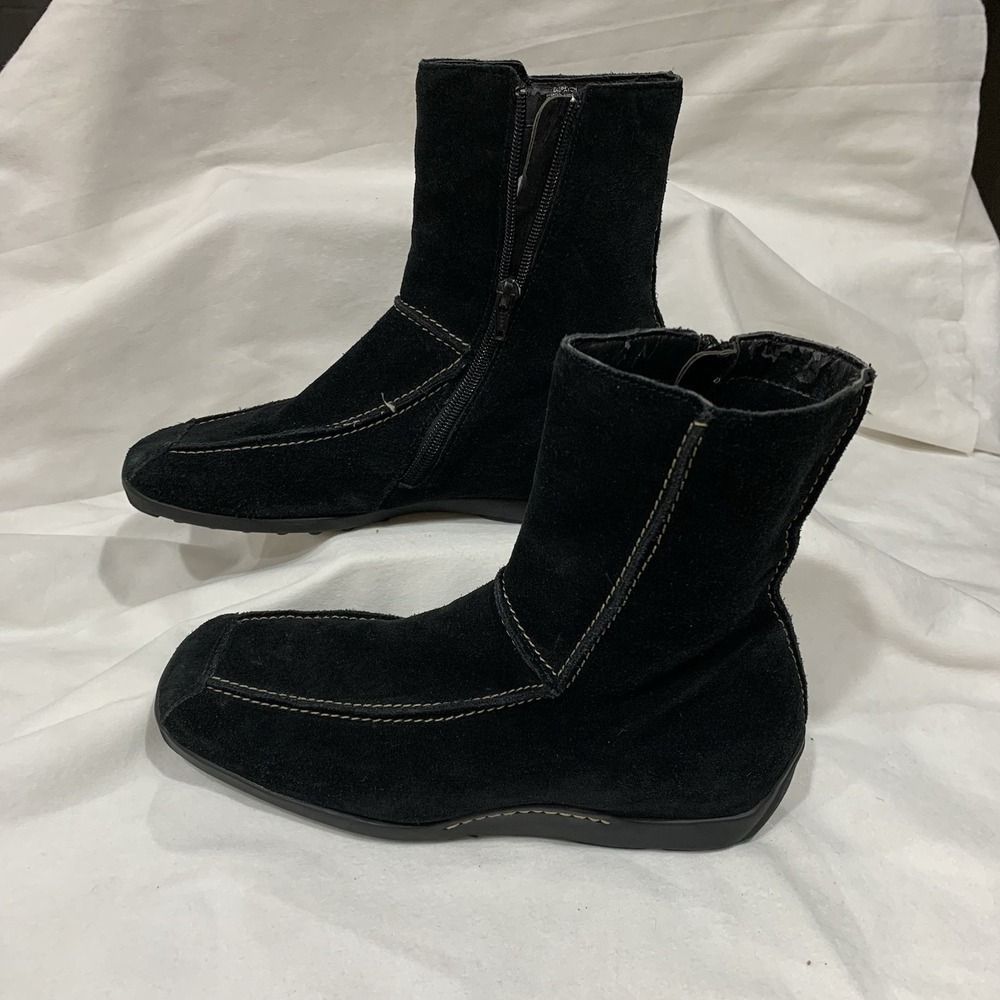Aerosoles Women's Black Suede Dispatch Side Zipper Mid-Calf Boots SZ 9 M